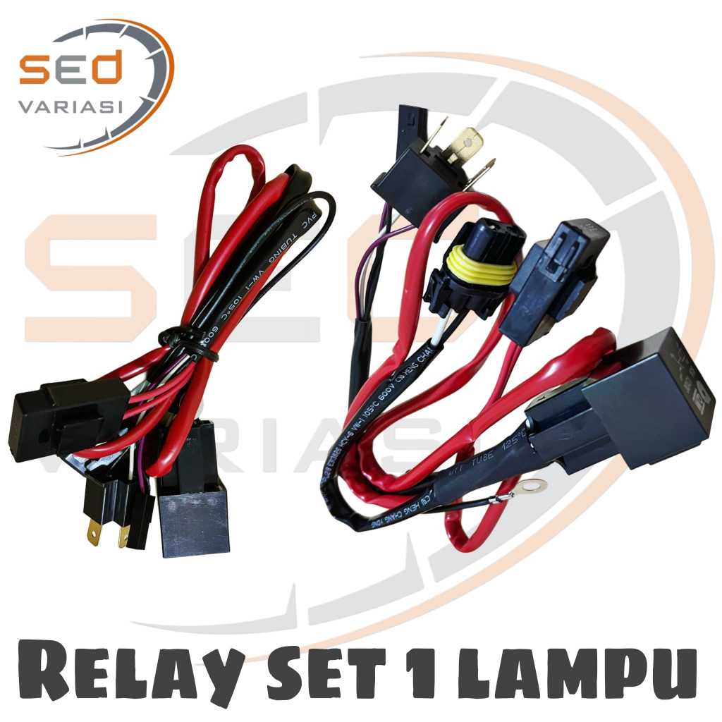 KABEL RELAY SET LAMPU MOTOR MOBIL LED & HID H4 HI LOW / BILED PROJECTOR PREMIUM