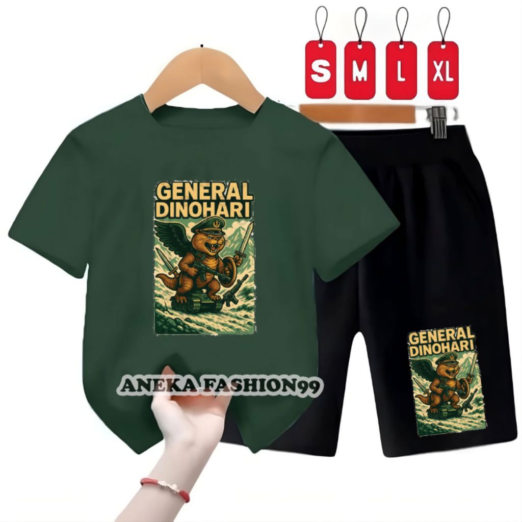 STELAN KAOS ANAK-ANAK VIRAL USIA 2-13TH MOTIF GENARAL DINOHARI