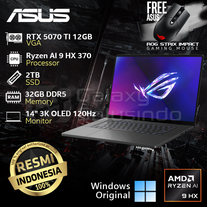 ASUS ROG ZEPHYRUS G14 GA403WR-R9NT7OL6G-HM - RTX 5070 TI 12GB AMD Ryzen AI 9 HX 370 2TB SSD 32GB RAM