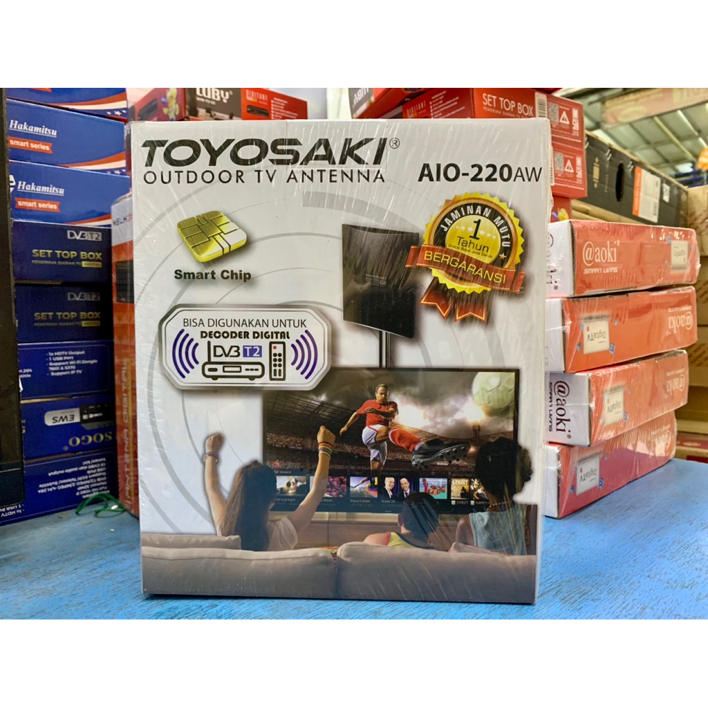 ANTENA TV DIGITAL GAMBAR JERNIH KABEL 10M ANTENA DIGITAL INDOOR OUTDOOR TOYOSAKI AIO 220 WELLHOME AO