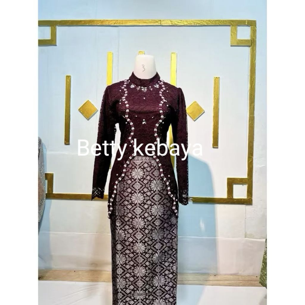 Betty kebaya free hijab set kebaya mahalini brokat premium//kebaya ibu besan//kebaya kekinian//kebay