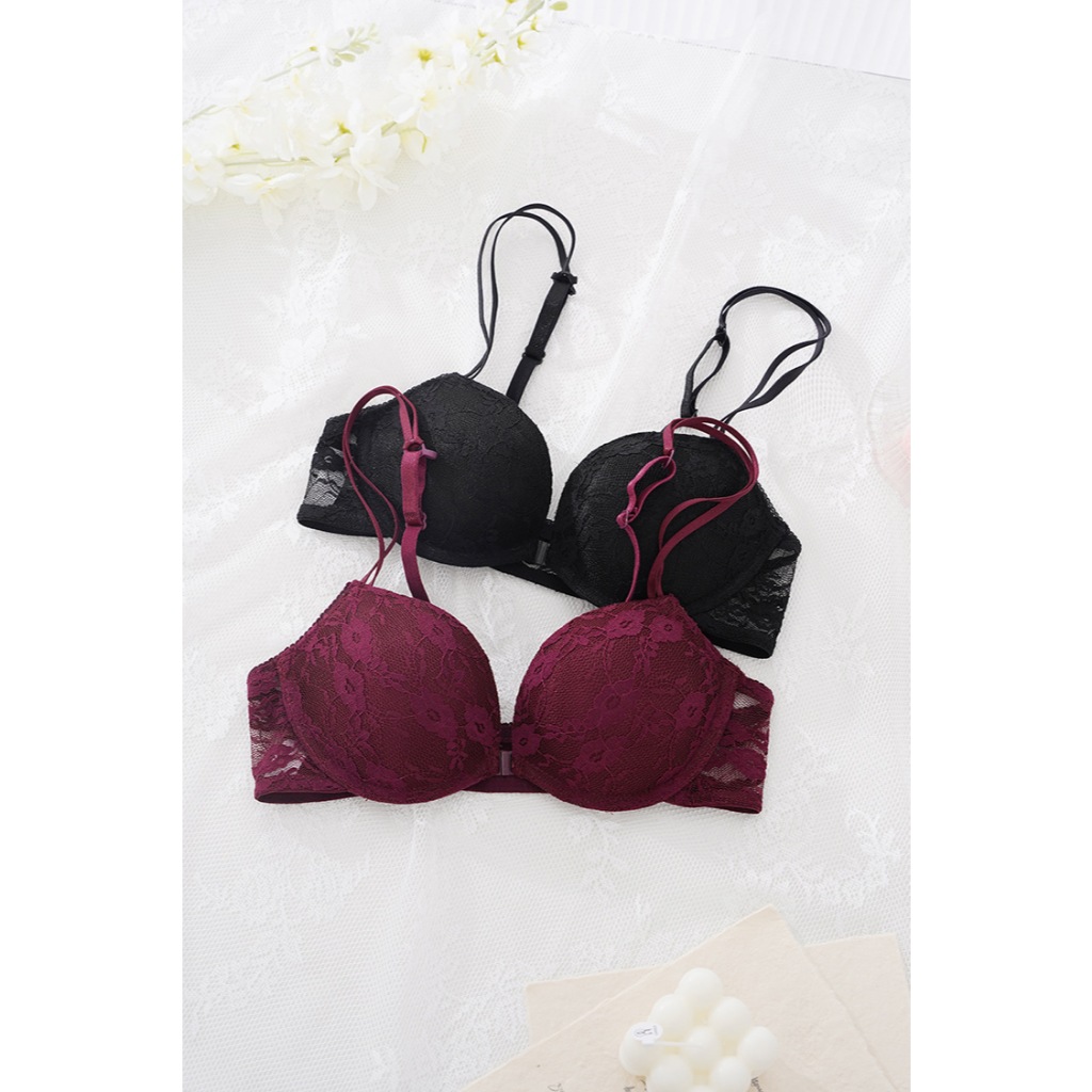 BH 1811 VV3  -  Push up bra lace bukaan depan dengan kaitan plastik dengan level 2 busa tebal