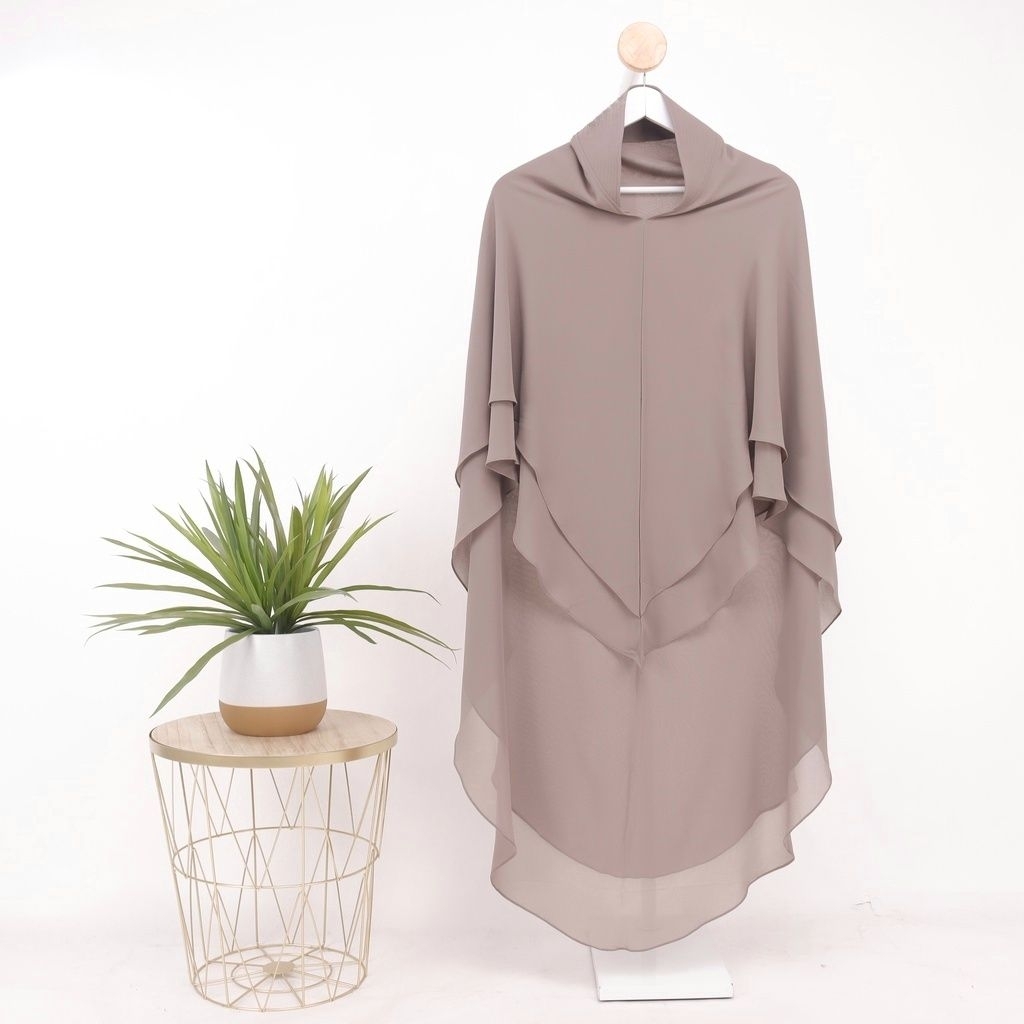 Jilbab Khimar Syar'i Jumbo Pet Antem 2 Layer Ceruty