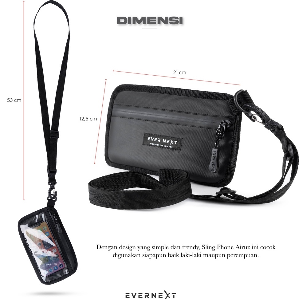 Evernext  Sling Phone Pria Tas Gantung Leher Pria Tas Selempang Mini Pria Waterproof Sarung Handphon