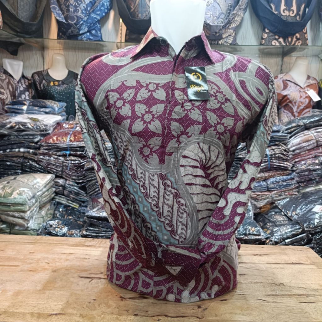 Batik Cotton Long Sleeve IIN COLLECTION || Burgundy