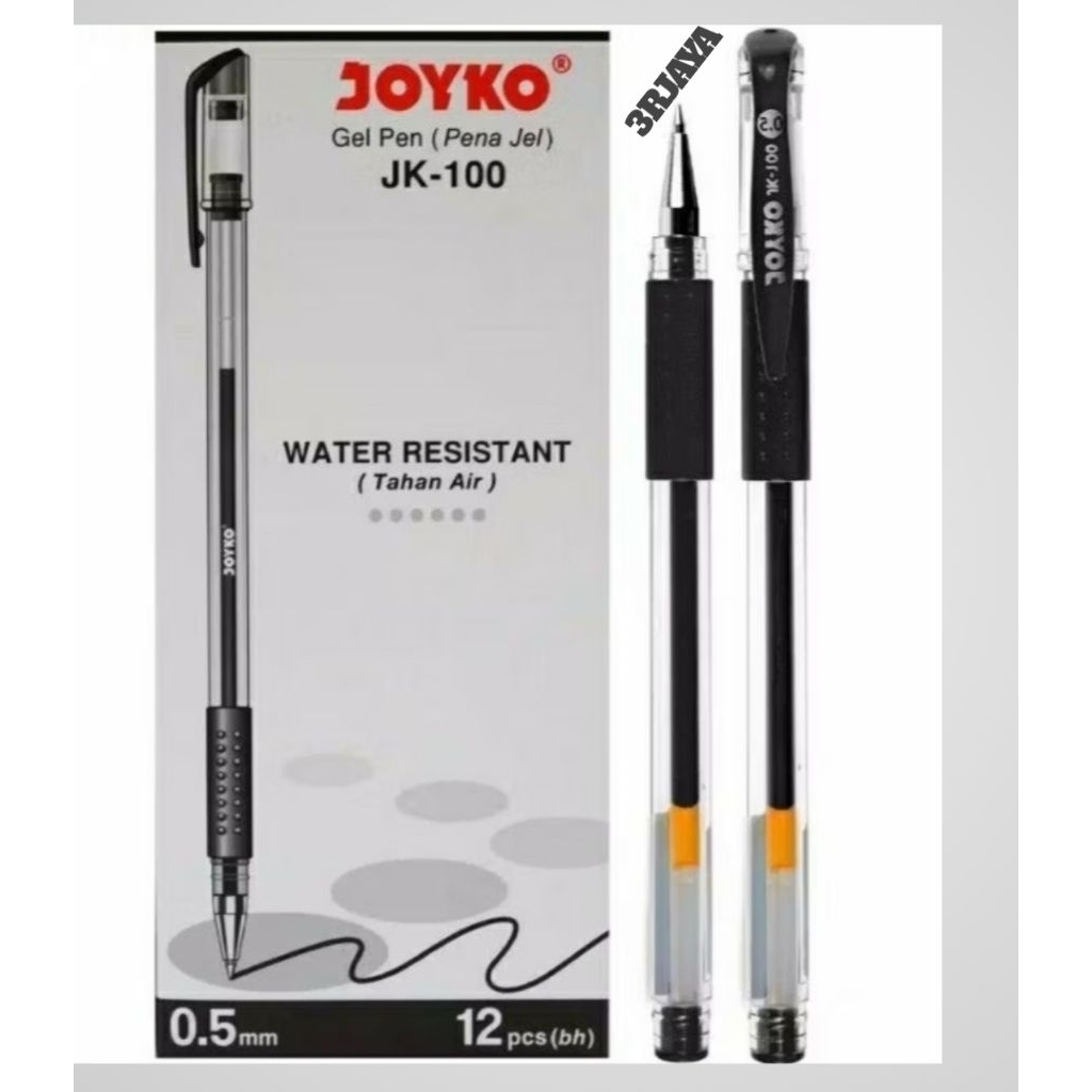 

pulpen joyko gel pen JK-100 Black Hitam 0,5mm pulpen sekolah