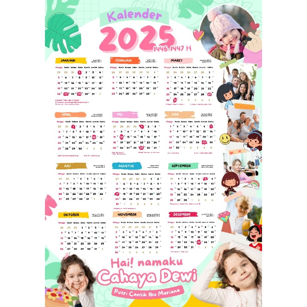 

Kalender Foto Kalender Dinding 2026 1 Tahun (12 bulan)