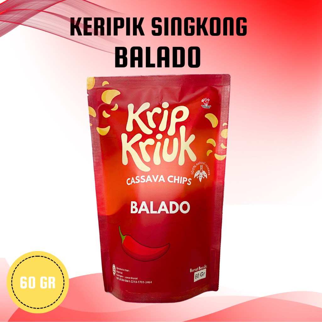 

KRIPKRIUK Keripik Singkong Balado 60Gr