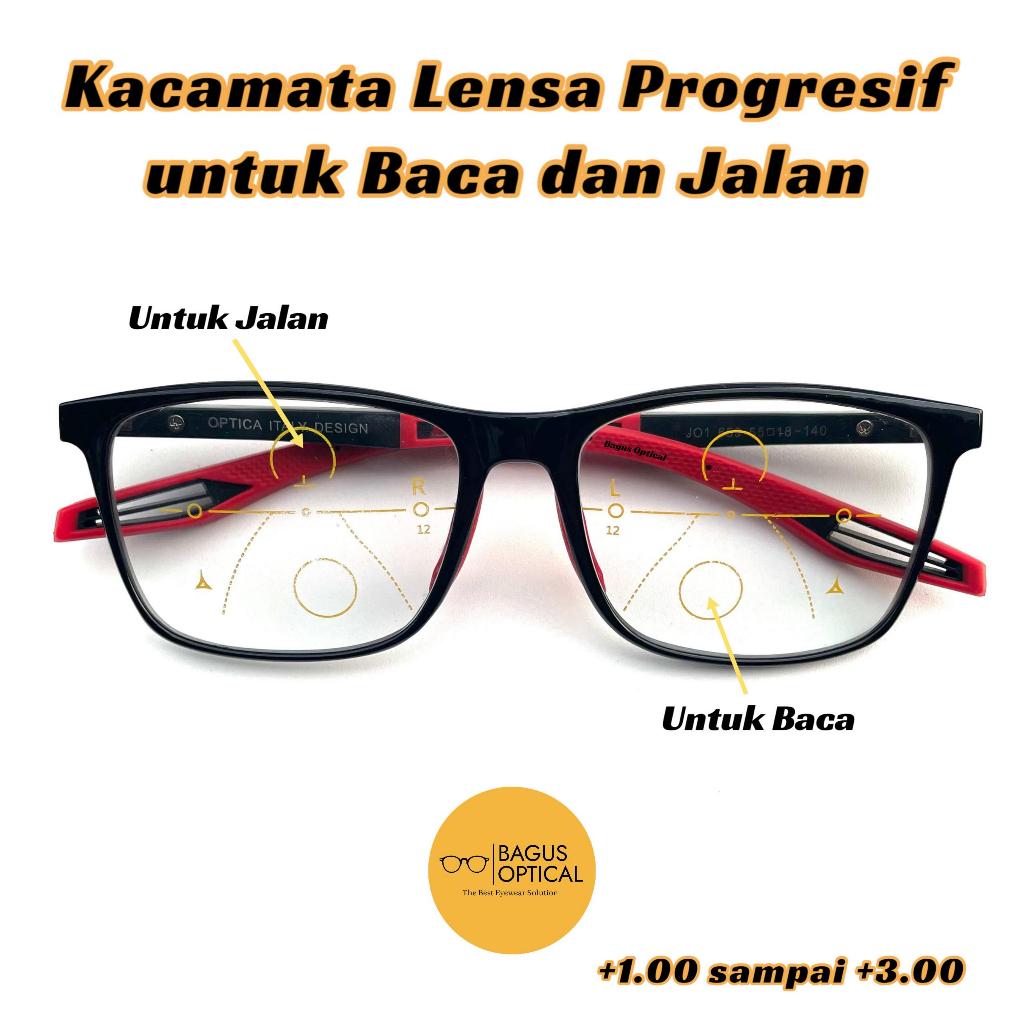 Frame Sport - Kacamata Baca Plus Progresif Photocromic Multi Fokus Baca dan Jalan - Bagus Optical