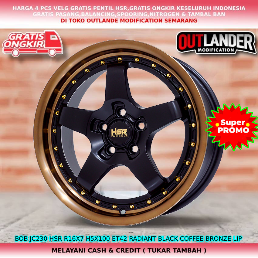 velg racing ring 16 untuk mobil Sienta Wish Beetle Golf Polo dll hsr bob ring 16 lobang 5