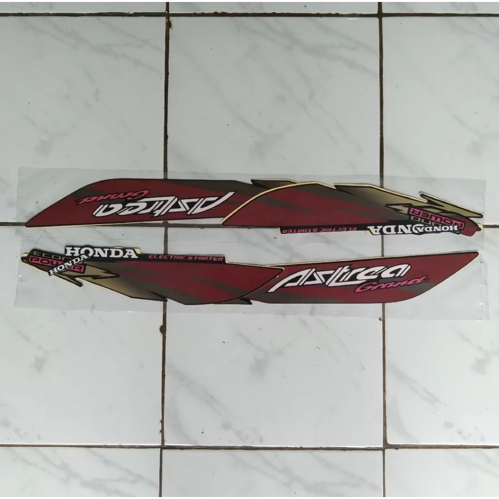 striping motor / stiker lis honda Astrea Grand 97 Limited Edition Merah