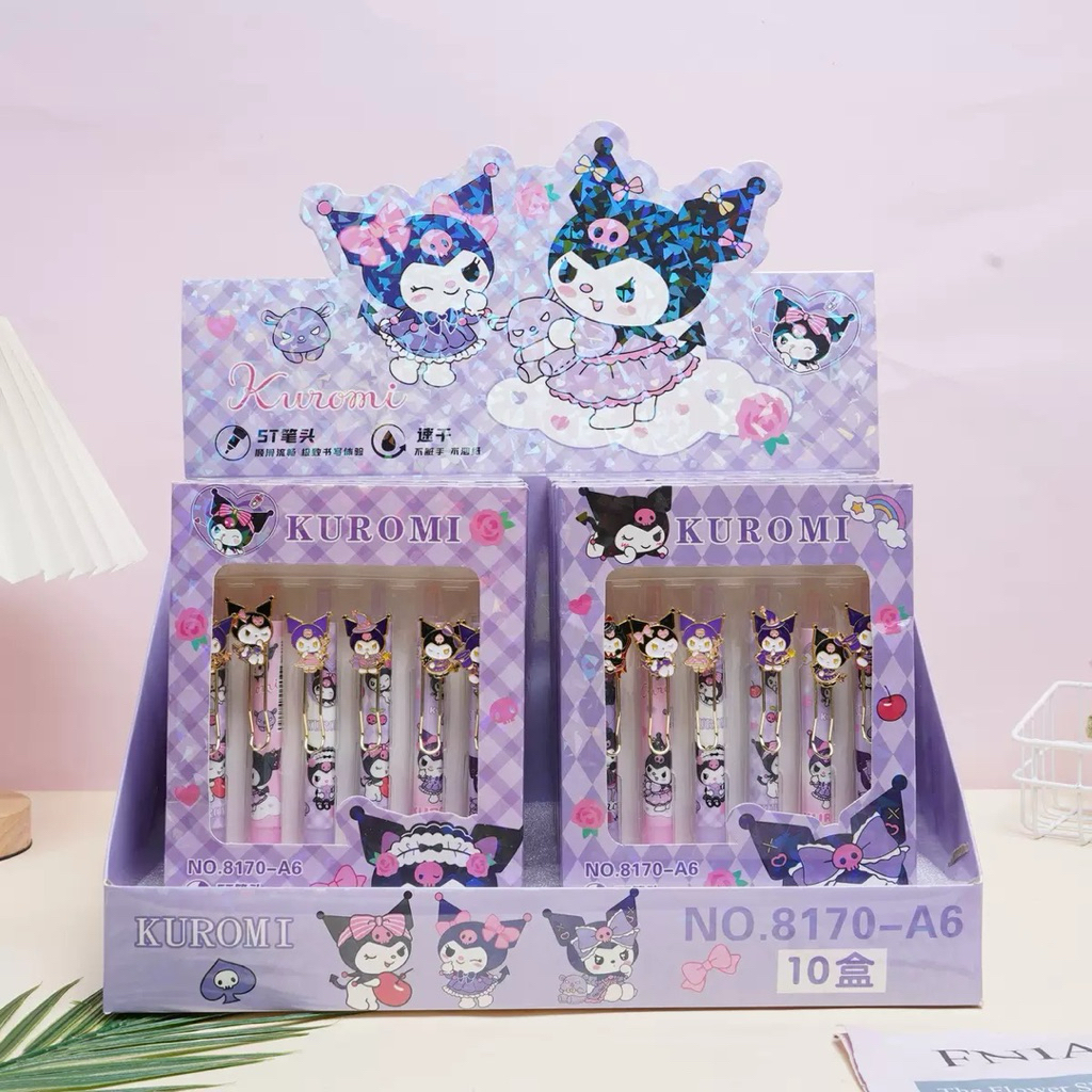 

(6pcs) Pulpen Gel Lucu / Ballpoint 0.5mm Sanrio / Pena Cinnamorol Melody Kuromi - alat tulis