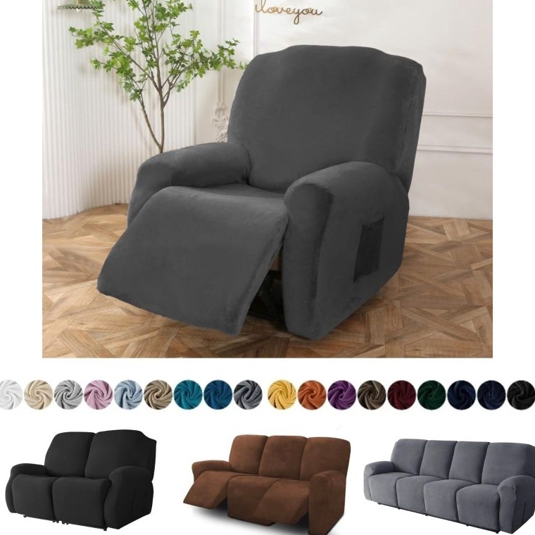 KODE A97S Cover sofa RECLINING modern 123 seater  Bahan beludru halus  lembut n adem  Sarung sofa re