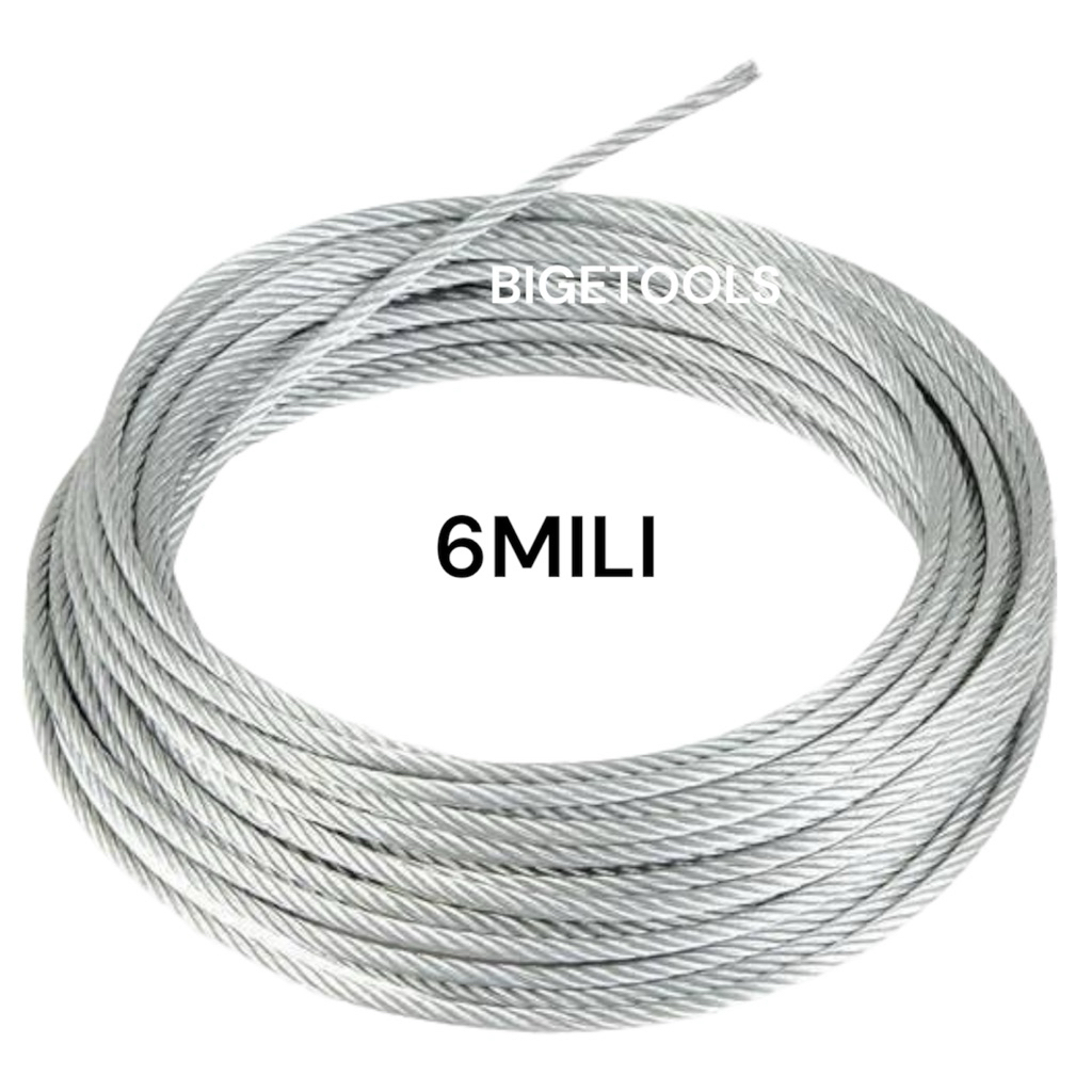 6 MILI KAWAT SELING PERMETER GALVANIS HARGA PER SATU METER 6MM 6MILI KAWAT SELING 6MILI