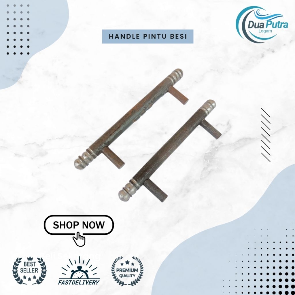 Handle Pintu Besi Pegangan Pintu Besi Panjang 18cm 20cm Bahan Besi Padat