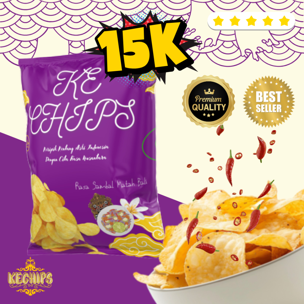 

KECHIPS Keripik Singkong Lokal 250g Rasa Sambal Matah Bali