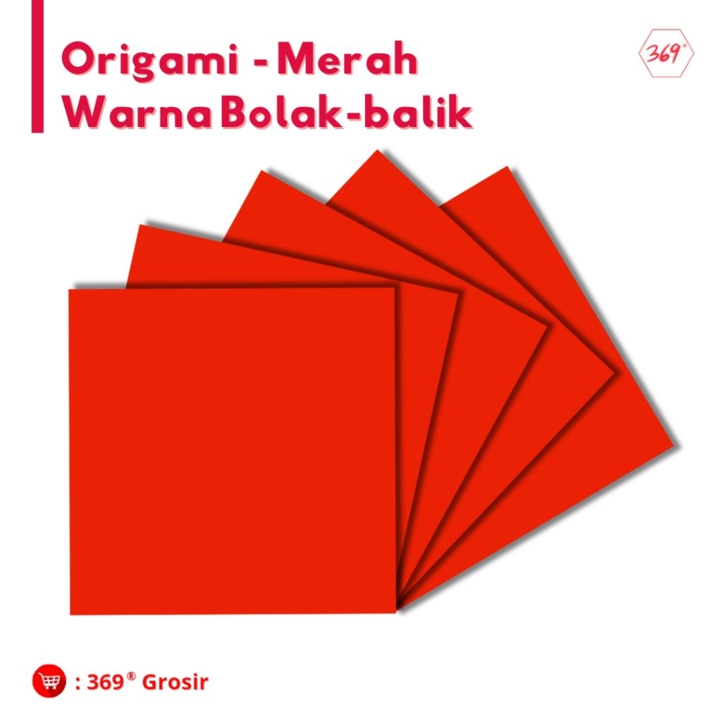 

369 - Origami / Kertas Lipat Warna Merah