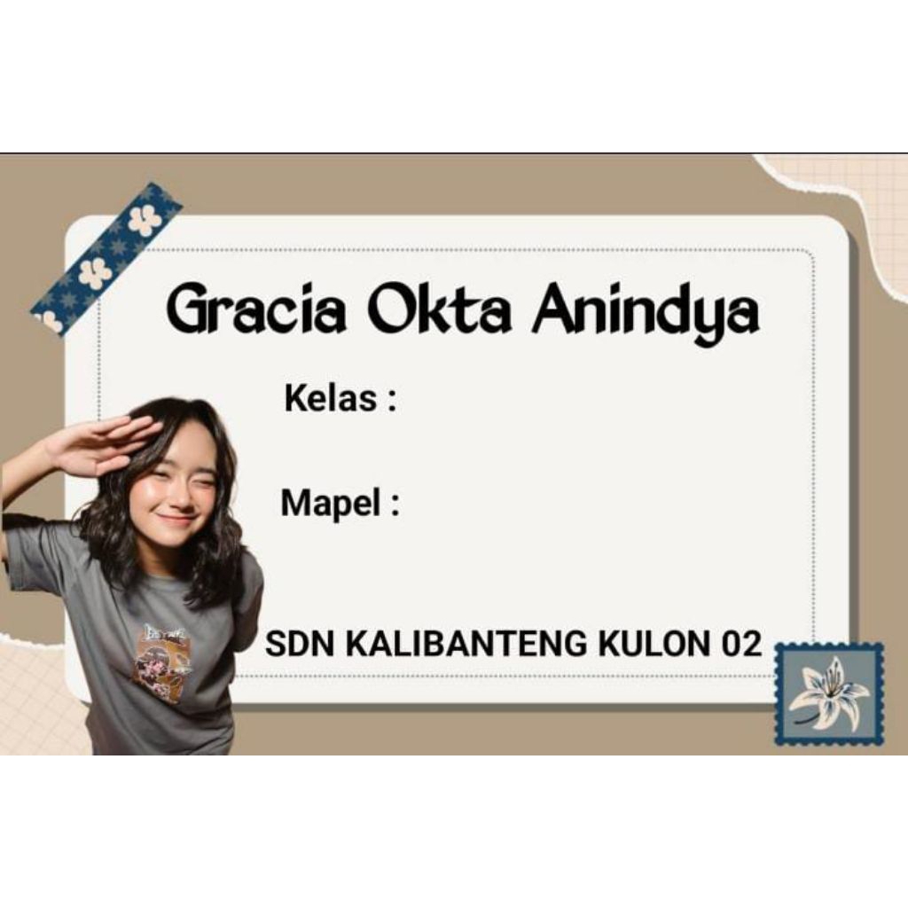 

(ISI 50 PCS) SUDAH ADA LEM STICKER LABEL BUKU SEKOLAH CUSTOM NAMA & FOTO