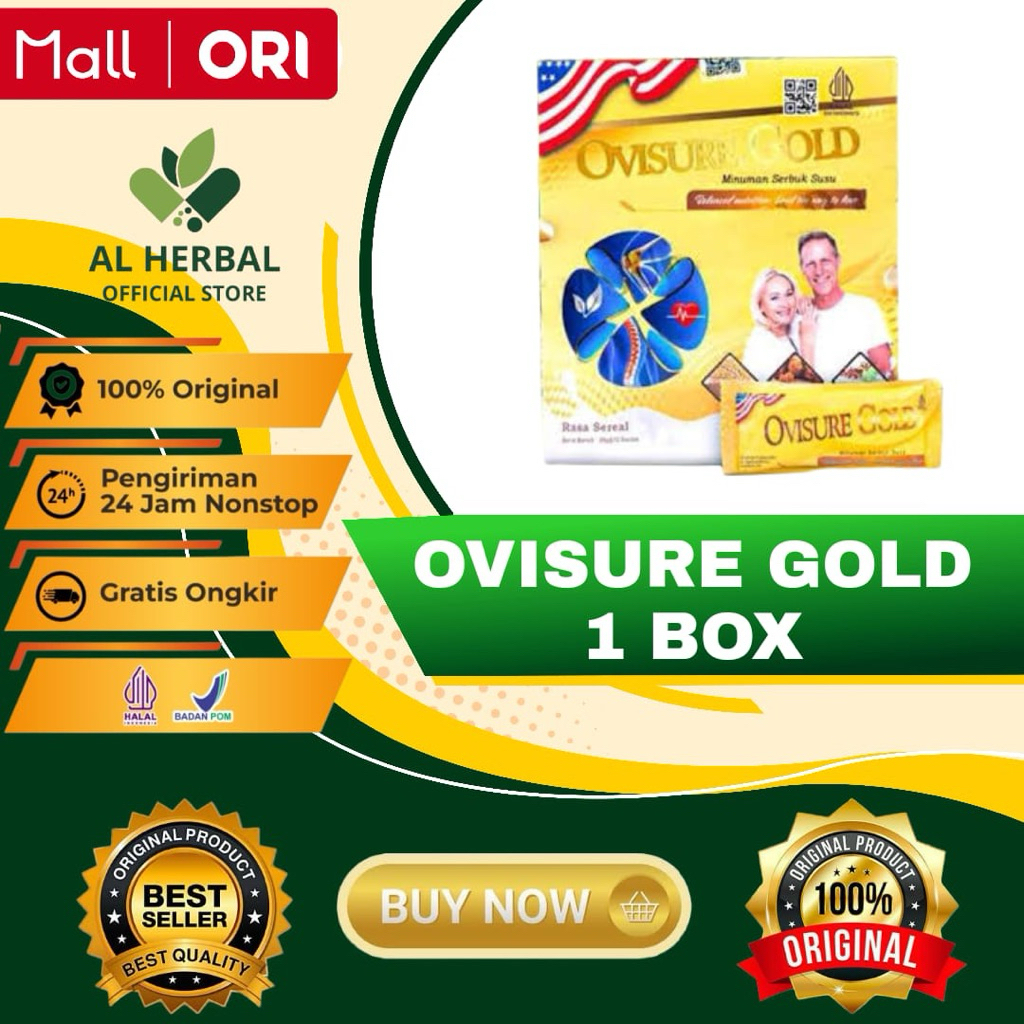 

(PAKET 1 BOX OVISURE) KEMASAN TERBARU TH 2025 - OVISURE GOLD USA SUSU UNTUK TULANG DAN SENDI