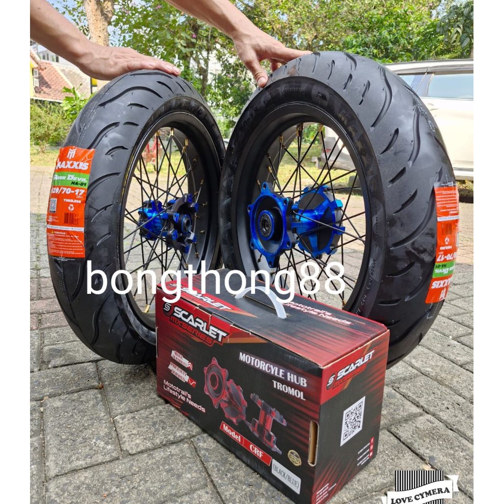 Sepakat velg Supermoto  CRF150L Tromol  Scarlet jari jari Scarlet  Velg Rossi sprint XD Ring 17 250 