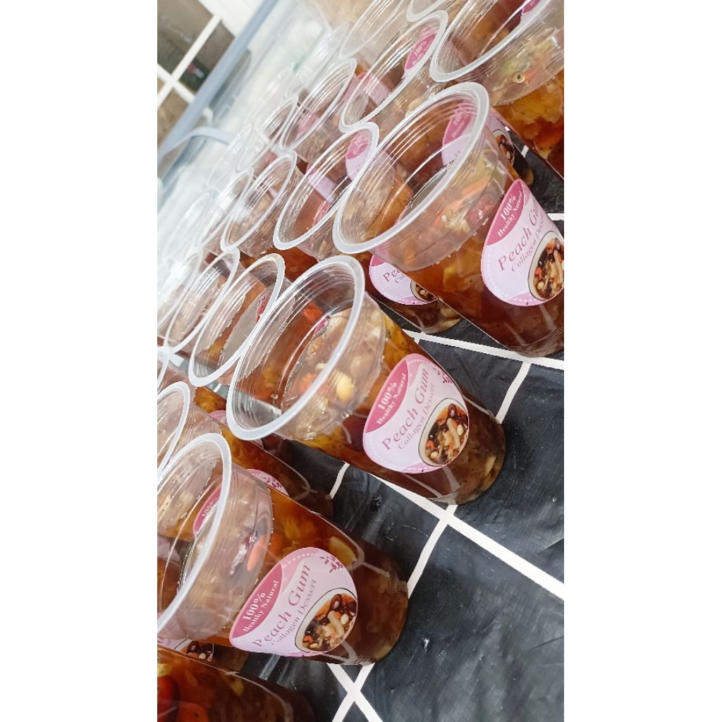 

peach gum gelas 15 rb