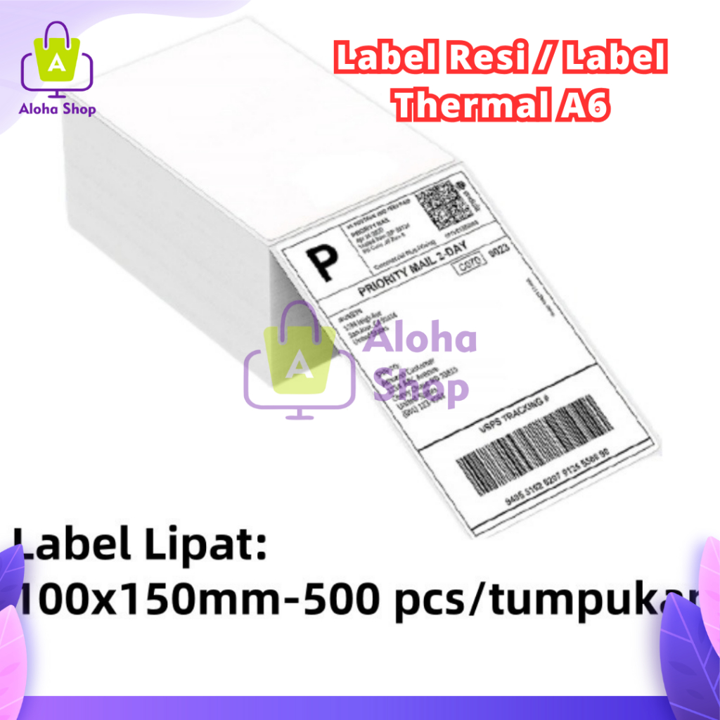 

AS LABEL RESI THERMAL KERTAS RESI STICKER THERMAL 100x150 mm A6 500 Lembar
