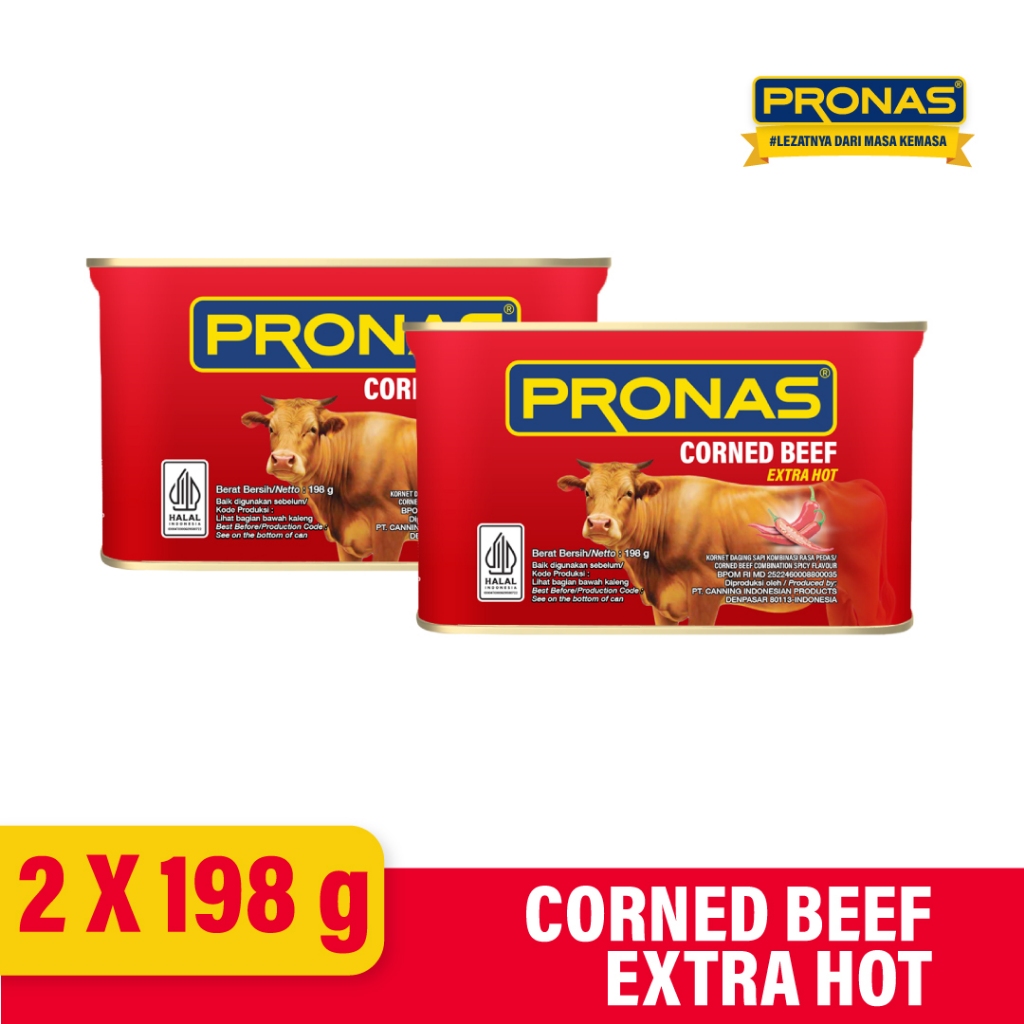 

Pronas Kornet Sapi Chili 198 g dalam kemasan kaleng EOE Bundling 2 pcs