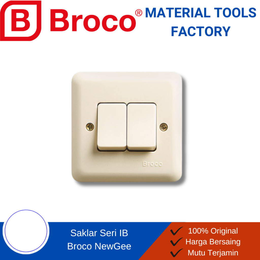 Saklar Seri Broco - Saklar Seri Inbow - Saklar Seri Tanam Broco - Saklar IB Broco - Saklar Lampu Ser
