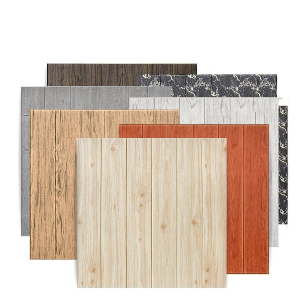 Wallpaper Foam 70CM X 70CM Wallpaper Dinding 3D Wood List Spon Kayu