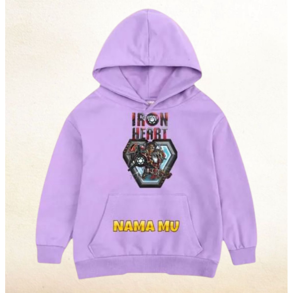 Hoodie Iron Heart Anak Laki Laki dan Perempuan Gambar Iron Heart Anak Sweater Anak Cewek Cowok Gamba