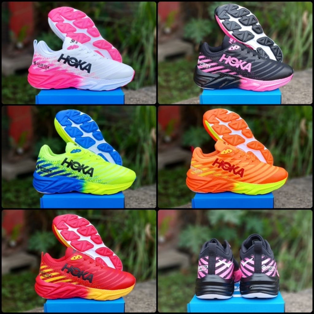 SEPATU H0KA M4CH 5 G0RETEX WANITA PRIA TERBARU TERLARIS | Sneakers Kets Running Sport Cowok Cewek | 