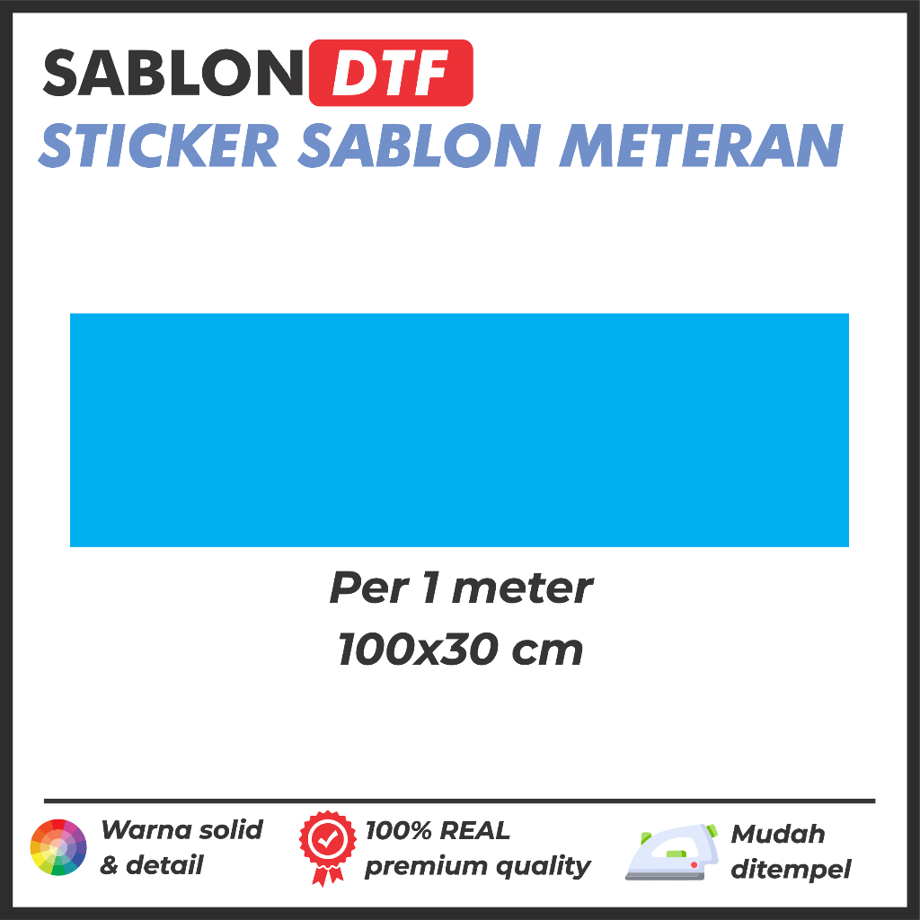

CUSTOM STICKER SABLON DTF METERAN (100x30) | INSTANT LANGSUNG PROSES