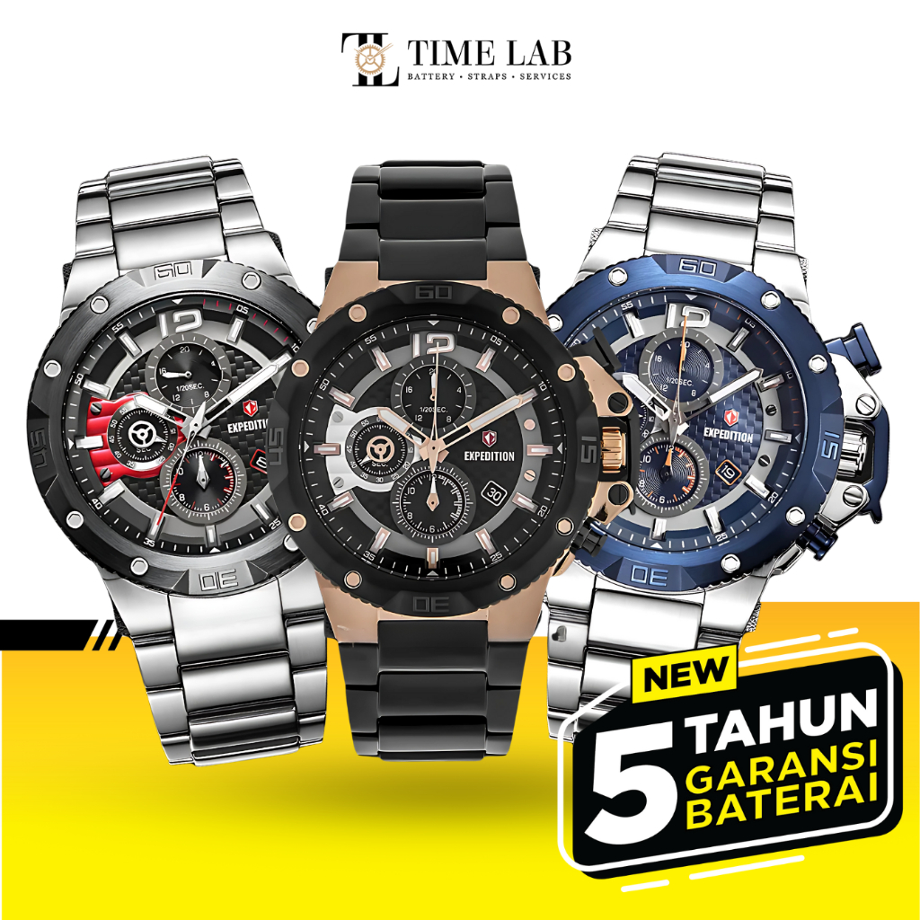 JAM TANGAN PRIA EXPEDITION EXF6751 / E6751 / 6751 STAINLESS STEEL ORIGINAL GARANSI RESMI