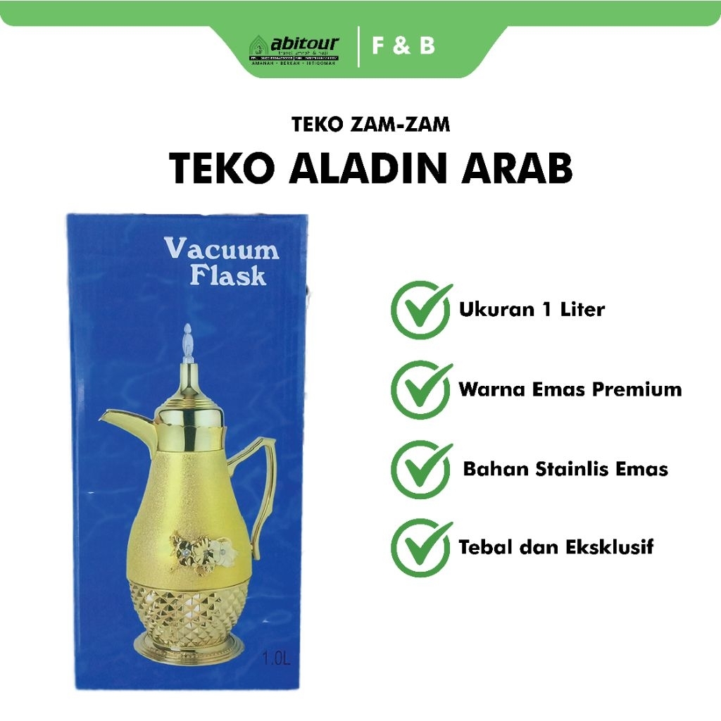 Teko haji Gelas zam zam Nampan kuning emas Umroh stainless model Arab lepek piring toples kurman - S