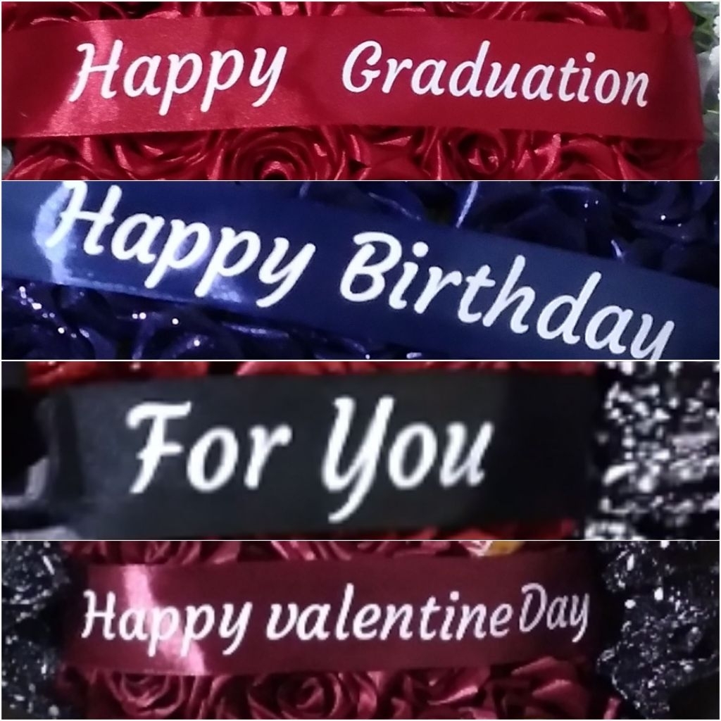 

selempang buket pita satin happy birthday happy anniversary happy graduation