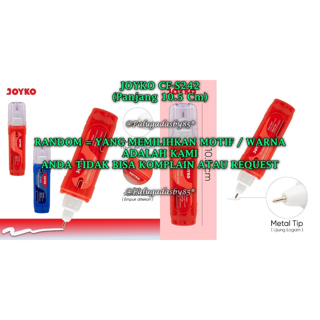 

(1 Biji) GROSIR Correction Fluid JOYKO CF-S242 / Cairan Koreksi Penghapus Cair CF-S242 (1 Biji)