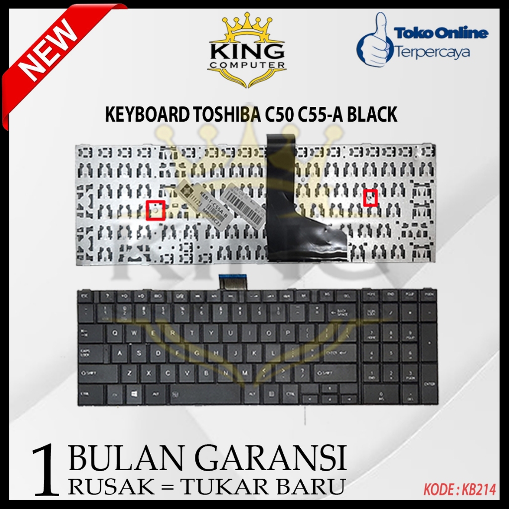 KEYBOARD TOSHIBA C50 C55A C55D C55-A HITAM