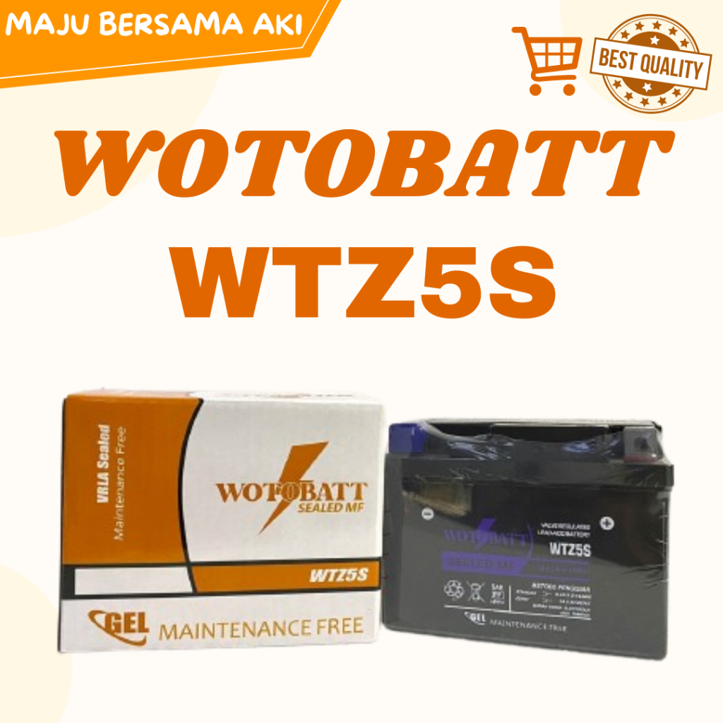 Aki Honda Motor Scoopy Wotobatt WTZ5S 5ah Aki Kering gel MF
