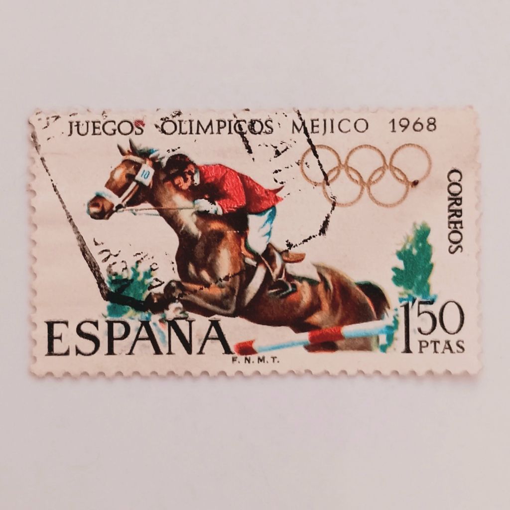 

(AA) Perangko Spanyol 1968 Summer Olympic Games 1968 - Mexico City - Equestrian 1,50 peseta Used