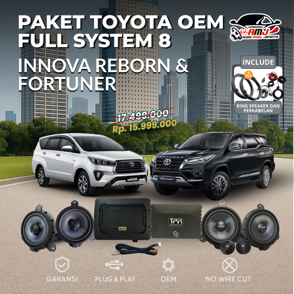 PAKET SPESIAL TOYOTA OEM FULL SYSTEM 8 / PAKET AUDIO MOBIL / PAKET SPEAKER MOBIL / SET AUDIO MOBIL