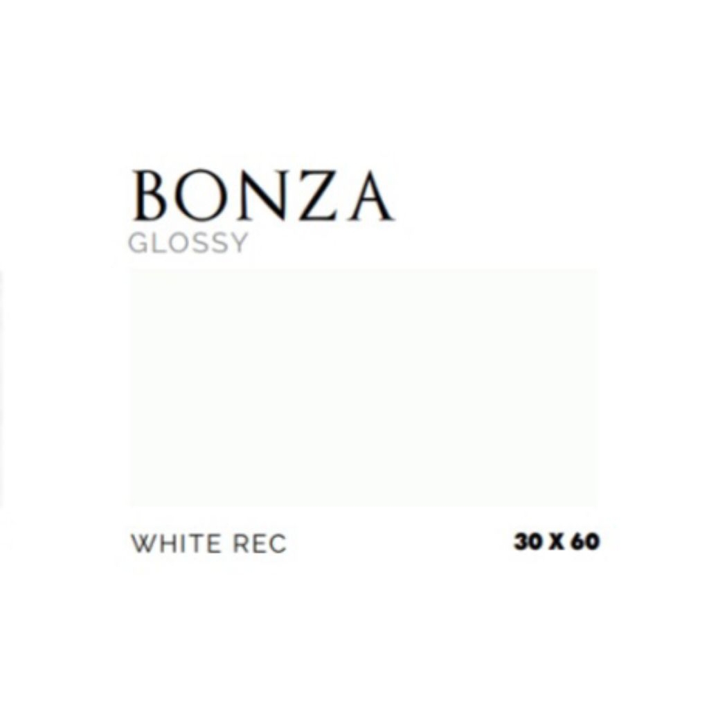 KERAMIK MERK PLATINUM TIPE BONZA RECTIFIED CUTTING UKURAN 30X60 WARNA PUTIH POLOS PERMUKAAN TEKSTURE