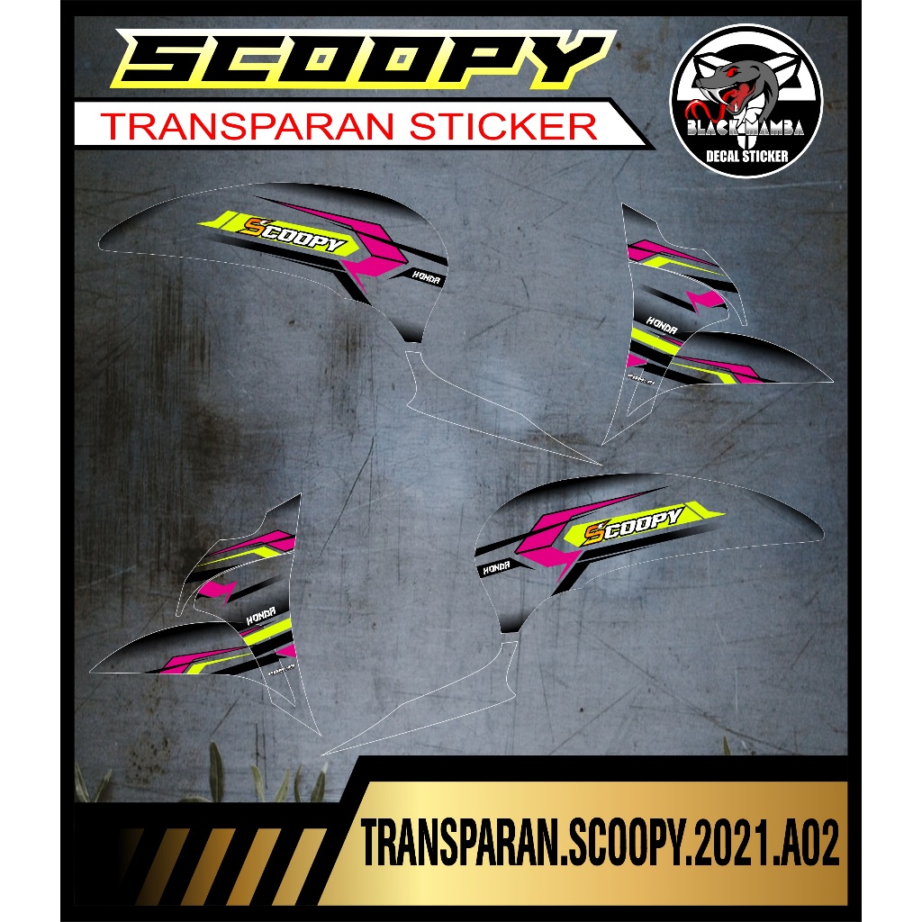 STICKER TRANSPARAN SCOOPY 2021 , STRIPING TRANSPARAN SCOOPY 202 A02