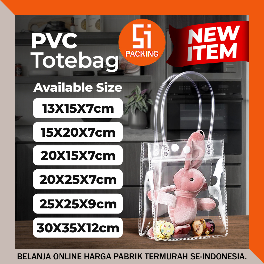 Tas Mika PVC Totebag Bening Transparan Tote Bag Hampers Kosmetik Skincare Kado Snack Ulang Tahun Sov
