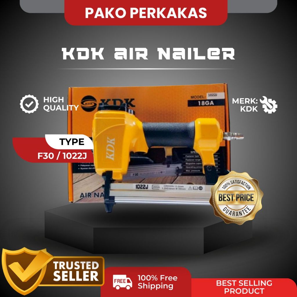 

KDK Staples Air Nailer / Mesin Paku Tembak Angin Type F30 & 1022J