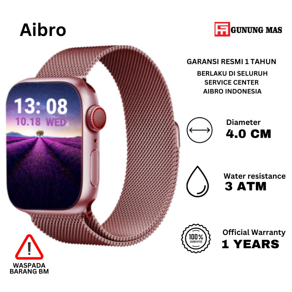 Smartwatch AIBRO jam Tangan Wanita MW 68 PINK
