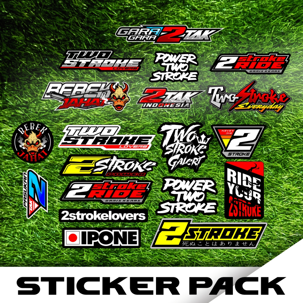STICKER PACK TWO STROKE SERIES /stiker 2 stroke water proof tahan air bahan decal vinyl /sticker pac