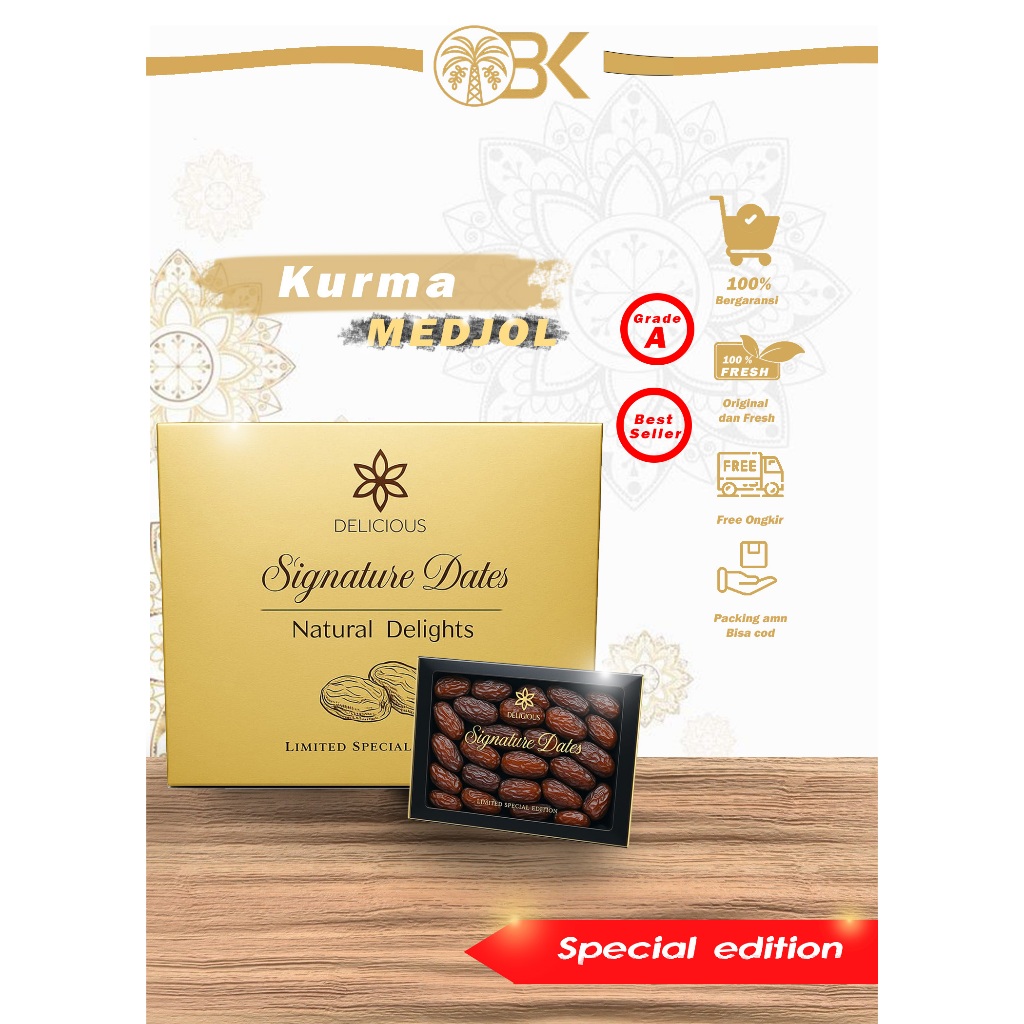 

Kurma Medjool Premium Signature Box | Grade A - Limited Special Edition - Fresh & Eksklusif | kurma