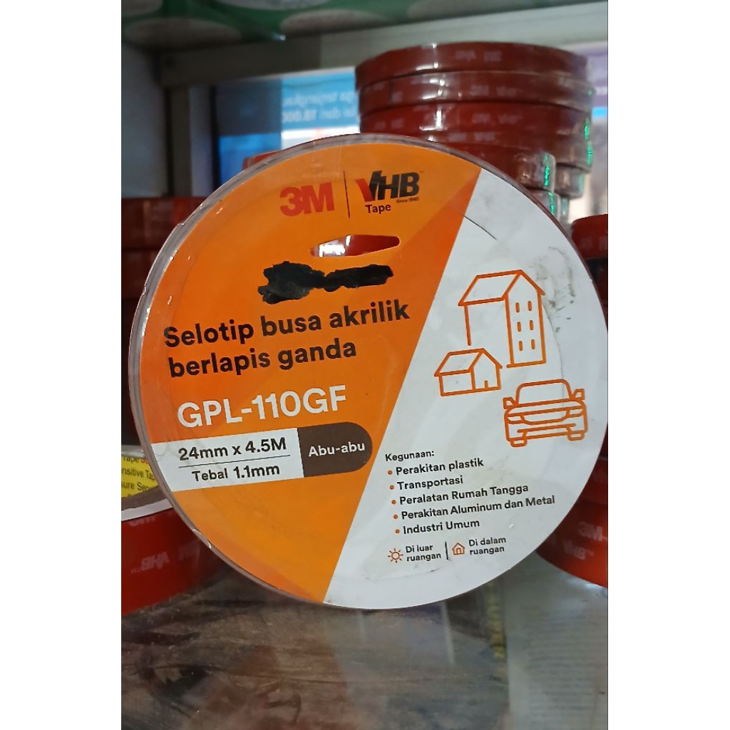 

Doble Tape 3M 24mm x 4.5M Original Abu - abu