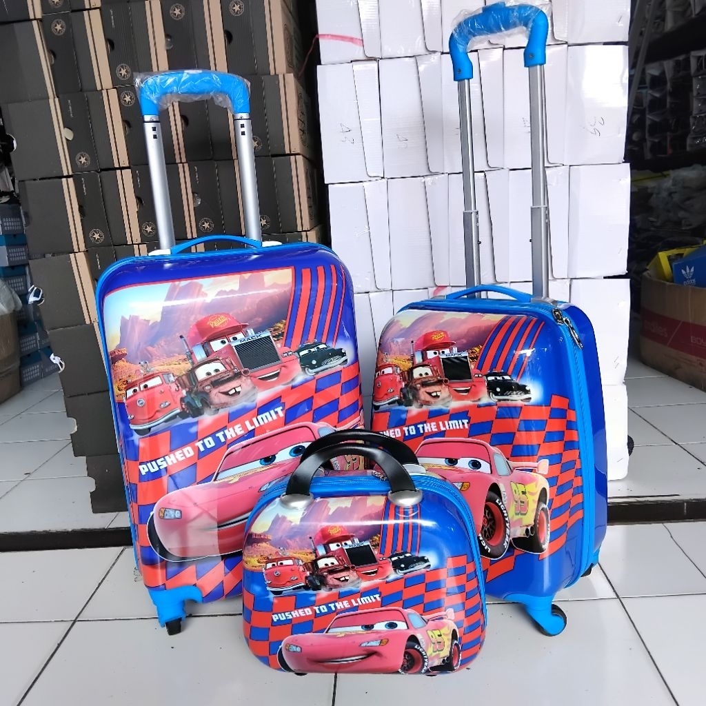CUCI GUDANG Koper Karakter Cars / Koper Anak / Koper 3Set Bisa Masuk Kabin