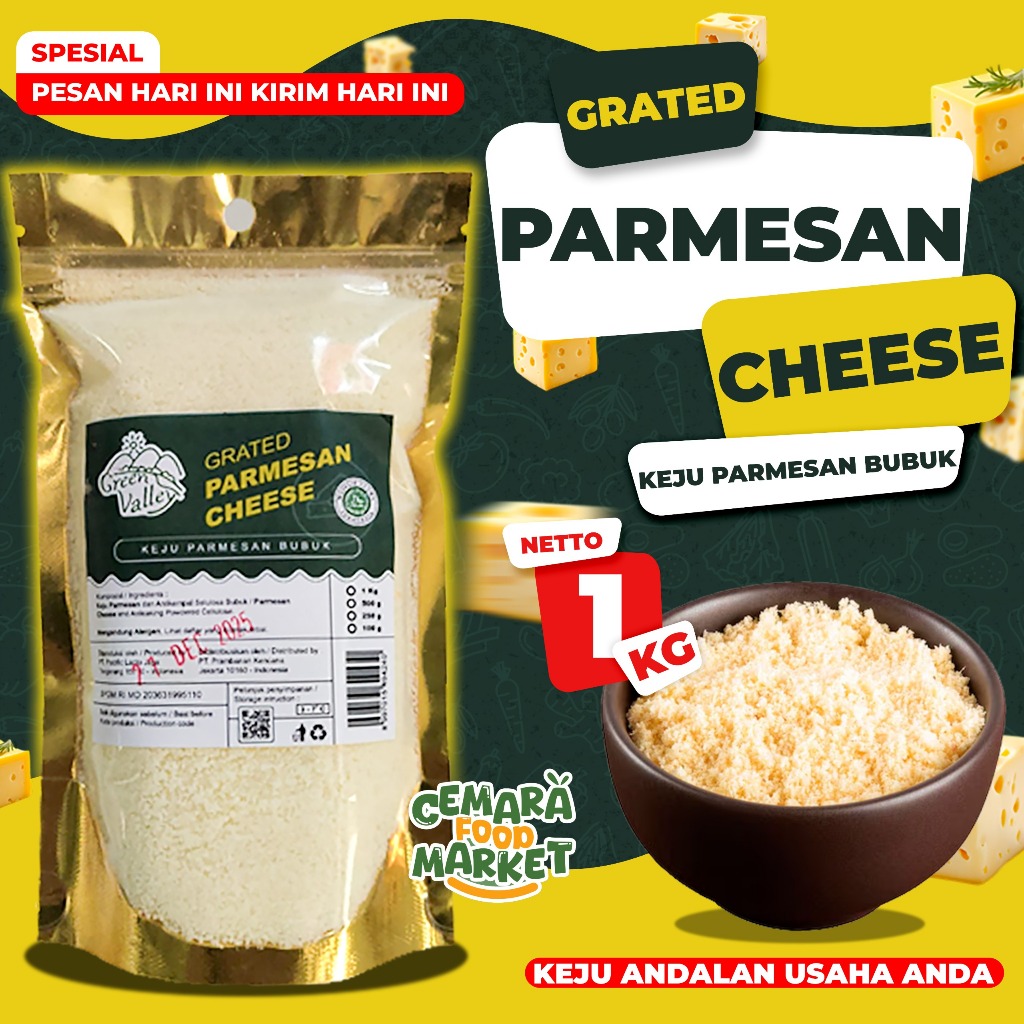 

Parmesan Cheese Green Valley 1Kg Keju Bubuk Import Kualitas Terbaik Harga Promo
